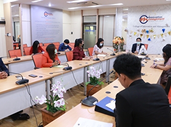 วิทยาลัยนวัตกรรมและการจัดการ
ขับเคลื่อนการดำเนินงานของวิทยาลัย
โดยจัดประชุมบุคลากร
เจ้าหน้าที่สายสนับสนุนวิชาการวิทยาลัยนวัตกรรมและการจัดการ
  โดยมีผู้ช่วยศาสตราจารย์ ดร.ปรเมษฐ์
แสงอ่อน รองคณบดีฝ่ายบริหาร
เป็นประธานการประชุม