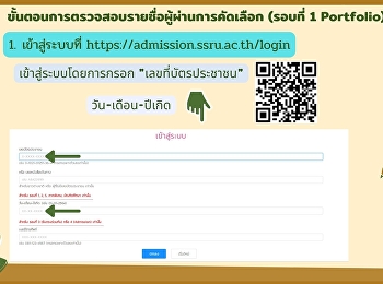 Suan Sunandha Rajabhat University
Announcement of the list of applicants
who have passed the interview
examination, regular semester,
bachelor's degree Academic Year 2022
(Round 1 Portfolio)