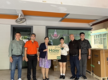 College of Innovation and Management
received 7 air conditioners from Miss
Yanhong Geng, Chairman of the Executive
Board of Tai Anju Higher Family Company
Limited.